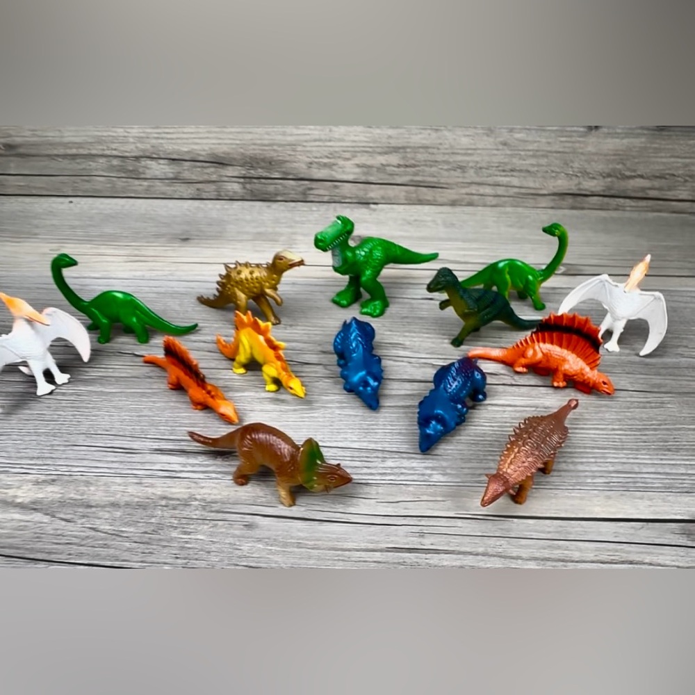 Mini Toy Dinosaur 1990’s Play set including Rex from Toy Story Lot of 14